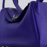 Hermès Lindy Bag 30cm in Blue Electric in Clemence Leather with Palladium Hardware