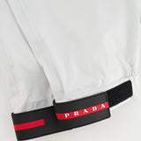 Prada Light Grey Active Nylon Pants with Logo Details Size S (UK 8)