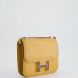 Hermès Mini Constance Bag 18cm in Paille Swift Leather with Palladium and Lizard Hardware