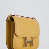 Hermès Mini Constance Bag 18cm in Paille Swift Leather with Palladium and Lizard Hardware