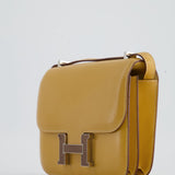 Hermès Mini Constance Bag 18cm in Paille Swift Leather with Palladium and Lizard Hardware