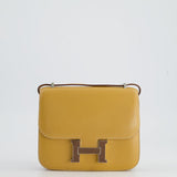 Hermès Mini Constance Bag 18cm in Paille Swift Leather with Palladium and Lizard Hardware