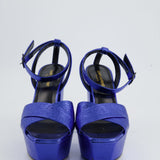 Saint Laurent Metallic Blue Platform Heels Size EU 39