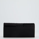 Chanel Black Satin Long-Line Clutch Bag with Brushed Gold Hardware and CC Detail