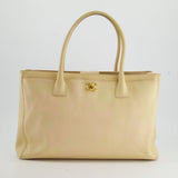 Chanel Vintage Beige Executive Tote Bag in Leather with 24K Gold Hardware