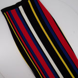 Balmain Black, Red, Yellow Stripe Multi-Colour Knitted Midi Skirt with Zip Back Detail  FR 34 (UK 6)