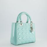 Christian Dior Tiffany Blue Medium Lady Dior Bag Patent with Silver Hardware RRP £5300