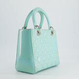 Christian Dior Tiffany Blue Medium Lady Dior Bag Patent with Silver Hardware RRP £5300