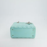 Christian Dior Tiffany Blue Medium Lady Dior Bag Patent with Silver Hardware RRP £5300