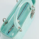 Christian Dior Tiffany Blue Medium Lady Dior Bag Patent with Silver Hardware RRP £5300