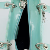 Christian Dior Tiffany Blue Medium Lady Dior Bag Patent with Silver Hardware RRP £5300