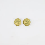 Chanel Vintage Ancient Gold Coco Chanel Round Clip-On Earrings