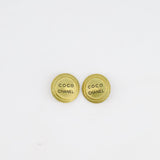 Chanel Vintage Ancient Gold Coco Chanel Round Clip-On Earrings