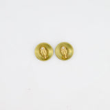 Chanel Vintage Ancient Gold Coco Chanel Round Clip-On Earrings