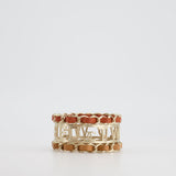 Chanel "We Need Tweed" Bangle in Champagne Gold Hardware with Leather Detail