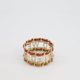 Chanel "We Need Tweed" Bangle in Champagne Gold Hardware with Leather Detail