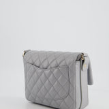 Chanel Wave Strap Bag In Dove Grey Lambskin with Champagne Gold Hardware