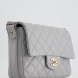 Chanel Wave Strap Bag In Dove Grey Lambskin with Champagne Gold Hardware