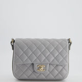 Chanel Wave Strap Bag In Dove Grey Lambskin with Champagne Gold Hardware