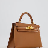 Hermès Mini Kelly 20cm Bag in Gold Epsom Leather with Gold Hardware