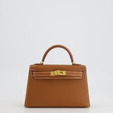 Hermès Mini Kelly 20cm Bag in Gold Epsom Leather with Gold Hardware