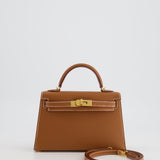 Hermès Mini Kelly 20cm Bag in Gold Epsom Leather with Gold Hardware