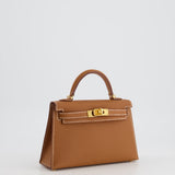 Hermès Mini Kelly 20cm Bag in Gold Epsom Leather with Gold Hardware