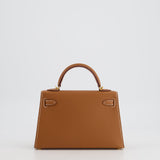 Hermès Mini Kelly 20cm Bag in Gold Epsom Leather with Gold Hardware