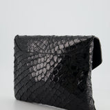 Givenchy Black Pirarucu Antigona Envelope Clutch Bag