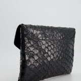 Givenchy Black Pirarucu Antigona Envelope Clutch Bag