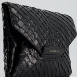 Givenchy Black Pirarucu Antigona Envelope Clutch Bag