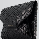 Givenchy Black Pirarucu Antigona Envelope Clutch Bag