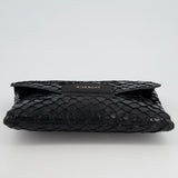 Givenchy Black Pirarucu Antigona Envelope Clutch Bag