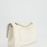 Chanel Vintage White Tweed Classic Double Flap Bag with Silver Hardware RRP