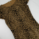 Dolce & Gabbana Bronze and Velvet Black Leopard Print Midi Dress IT 42 (UK 10)