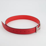 Hermès Red Reversible Constance Belt with Brushed Palladium Buckle Size 85cm