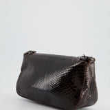 Fendi Vintage Brown Python Baguette Bag with Gun-Metal Hardware