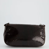 Fendi Vintage Brown Python Baguette Bag with Gun-Metal Hardware