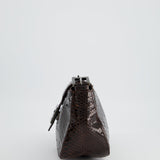 Fendi Vintage Brown Python Baguette Bag with Gun-Metal Hardware