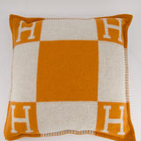 Hermès Avalon III Small Pillow in Écru & Potiron RRP £630