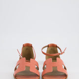 Hermès Santorini Sandal Orange Joey in Shiny Lizard Leather Size EU 35