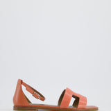 Hermès Santorini Sandal Orange Joey in Shiny Lizard Leather Size EU 35