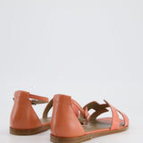 Hermès Santorini Sandal Orange Joey in Shiny Lizard Leather Size EU 35