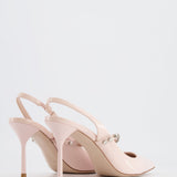 Miu Miu Light Pink Patent Slingback Pump with Crystal Details Size EU 37.5 RRP £1,150