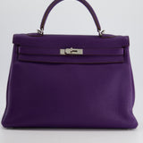 Hermès Kelly 35cm Bag Retourne in Iris Togo Leather with Palladium Hardware