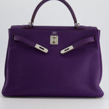 Hermès Kelly 35cm Bag Retourne in Iris Togo Leather with Palladium Hardware