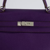 Hermès Kelly 35cm Bag Retourne in Iris Togo Leather with Palladium Hardware