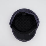 Chanel Navy Striped Baker Boy Hat with Patent Panel Detail Size M