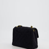 Chanel Vintage Satin Black Mini Square Flap Bag with 24K Gold Hardware