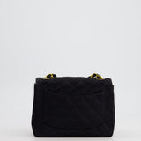 Chanel Vintage Satin Black Mini Square Flap Bag with 24K Gold Hardware